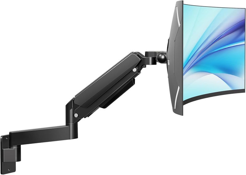 MOUNT PRO Monitor Wall Mount for 22"-49" Ultrawide Flat & Curved Screens, Heavy Duty Single Wall Mount Monitor Arm Holds up to 44 lbs, Full Motion Adjustable Wall Bracket, VESA Mount 75x75mm/100x100mm - Image 1